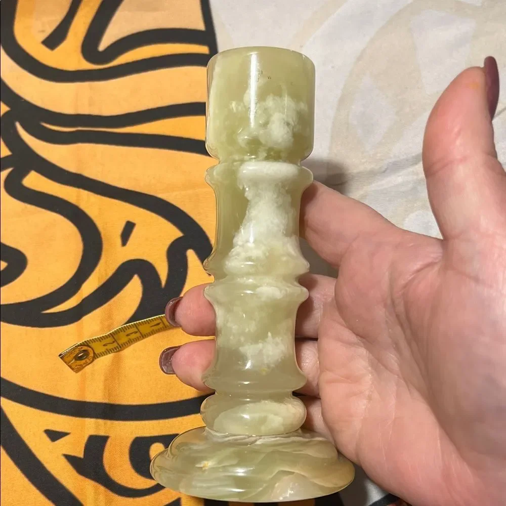 Green Onyx Candle Holder